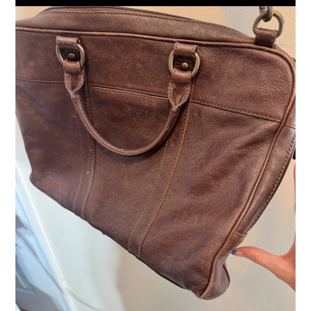 Men's Fossil  Brown Leather Crossbody Laptop Document Bag